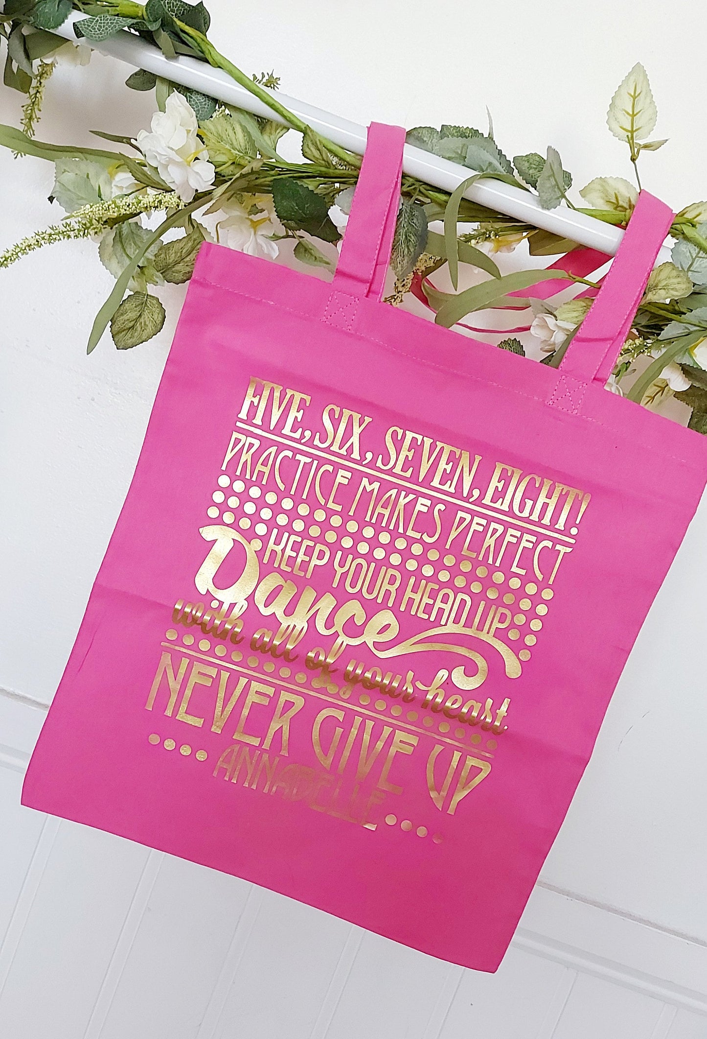 personalised Dancer Cotton Tote Bag: Dance Gift, Stocking Filler
