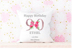 90th Birthday personalised cushion, 90th Birthday gift, peony cushion, pink peony birthday, gift for her