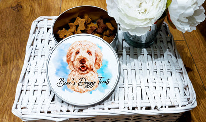 Personalised Goldendoodle/cockerpoo Treat Tin: Watercolor Dog Lover Gift