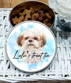 Personalised Shih Tzu Treat Tin: Watercolor Dog Gift