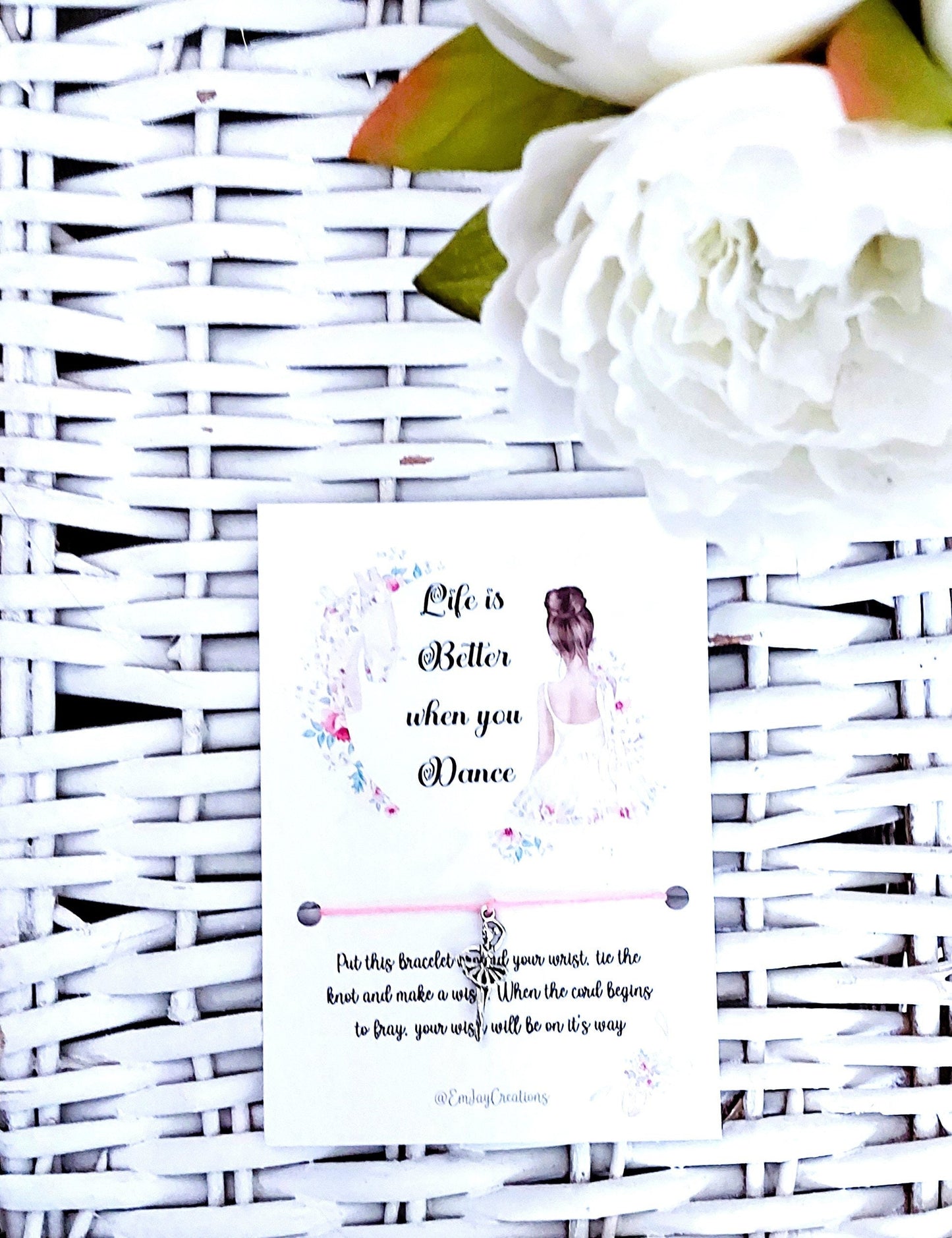 Ballerina Wish Bracelet: Tibetan Silver Charm, Dance Gift