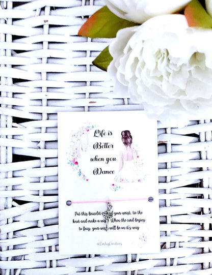 Ballerina Wish Bracelet: Tibetan Silver Charm, Dance Gift