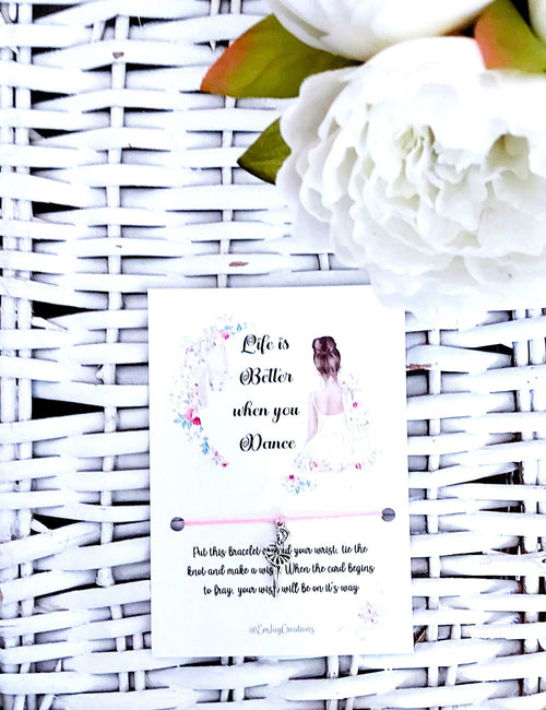 Ballerina Wish Bracelet: Tibetan Silver Charm, Dance Gift