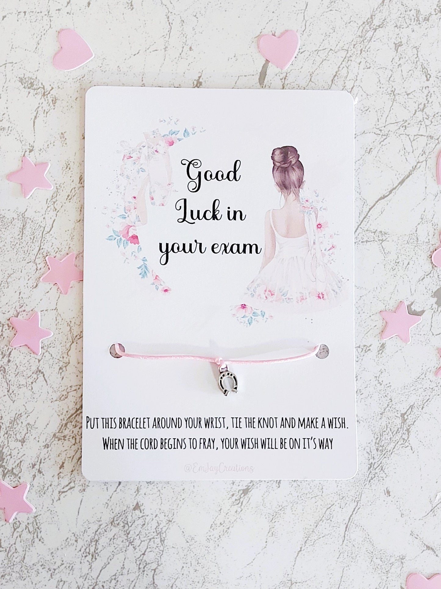 Ballet Dancer Wish Bracelet: Good Luck Exam Gift
