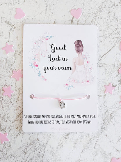 Ballet Dancer Wish Bracelet: Good Luck Exam Gift