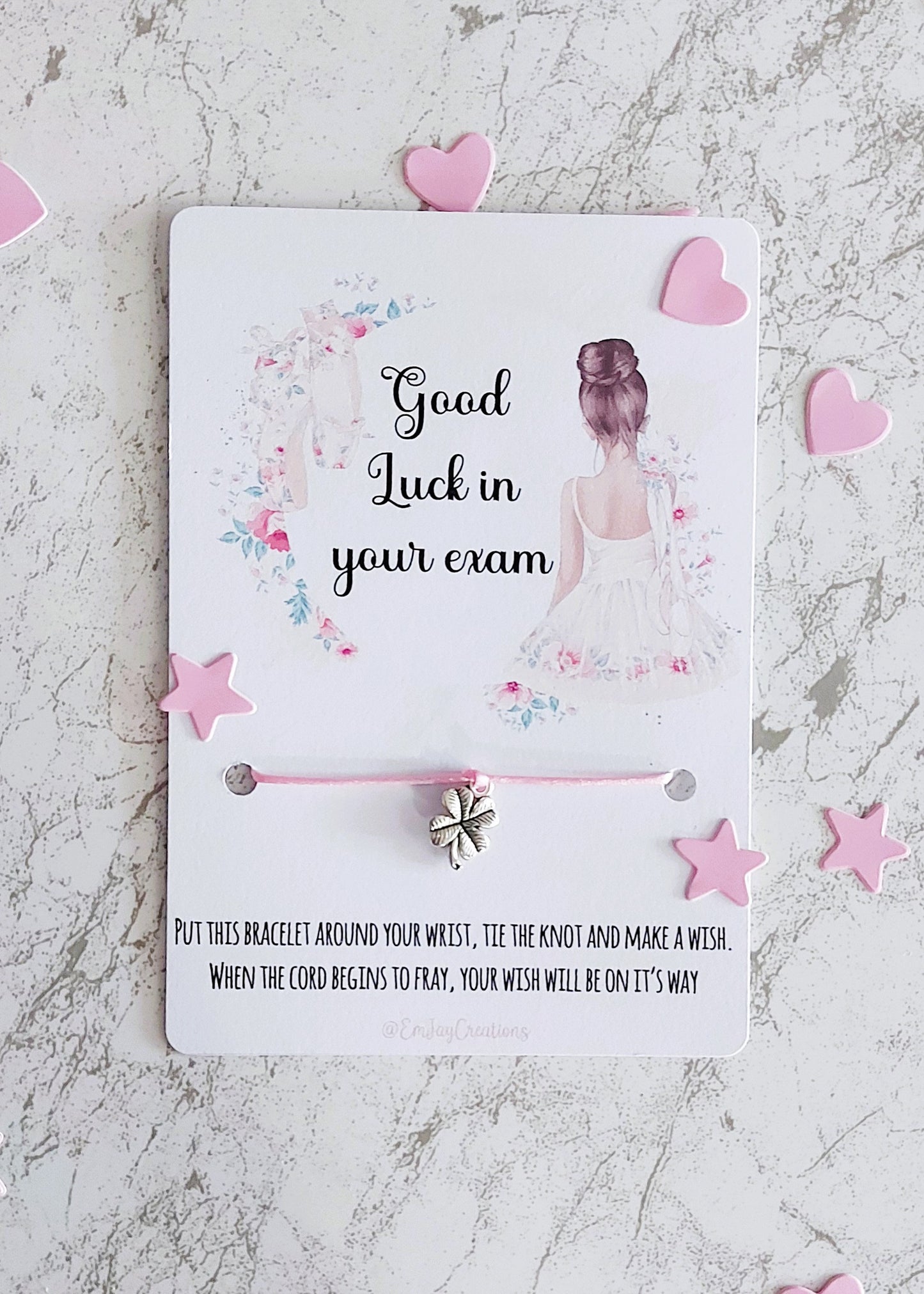 Ballet Dancer Wish Bracelet: Good Luck Exam Gift
