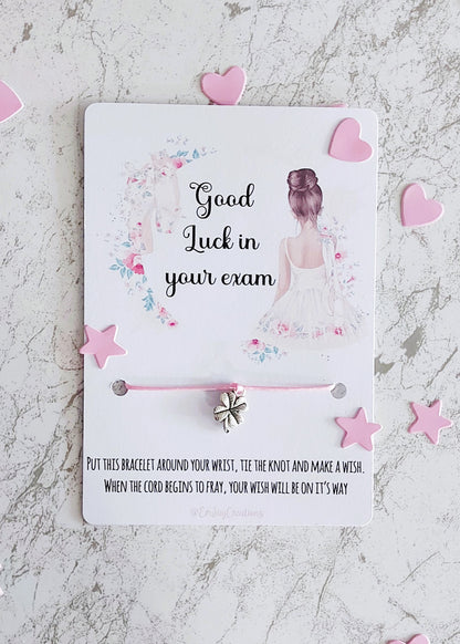 Ballet Dancer Wish Bracelet: Good Luck Exam Gift