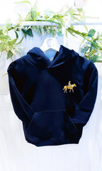 personalised Navy Horse Riding Hoodie: Equestrian Gift