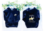 personalised Navy Horse Riding Hoodie: Equestrian Gift