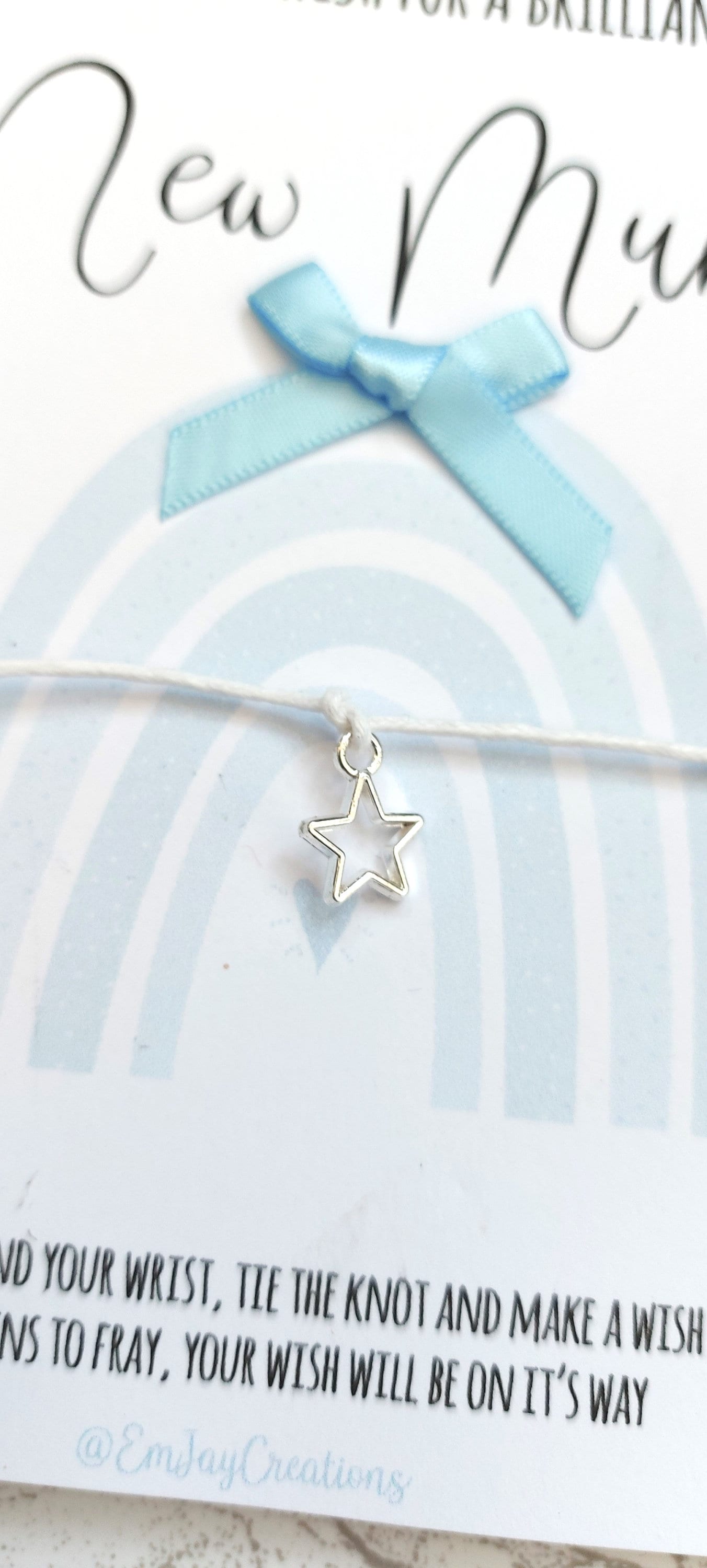 New Mum Wish Bracelet, gift for a new Mum, mailable new baby gift, mum of boys
