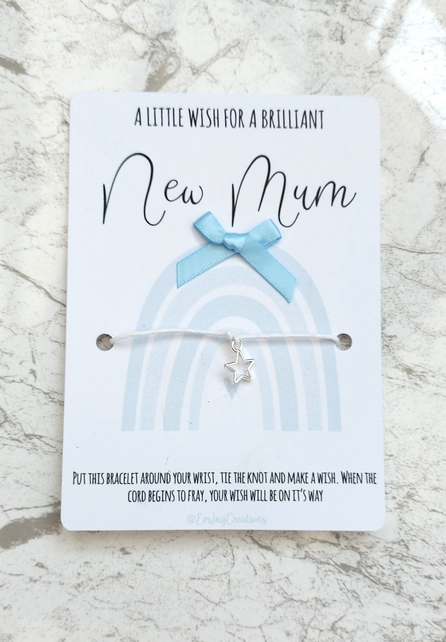 New Mum Wish Bracelet, gift for a new Mum, mailable new baby gift, mum of boys