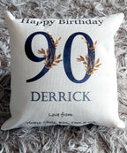 Personalised 90th Birthday Cushion for Dad, 90th Birthday cushion, 90th birthday gift for Grandad