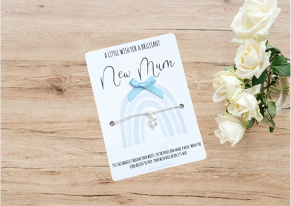 New Mum Wish Bracelet, gift for a new Mum, mailable new baby gift, mum of boys