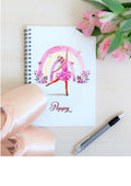personalised Ballerina Notebook: Rainbow Floral Dance Gift