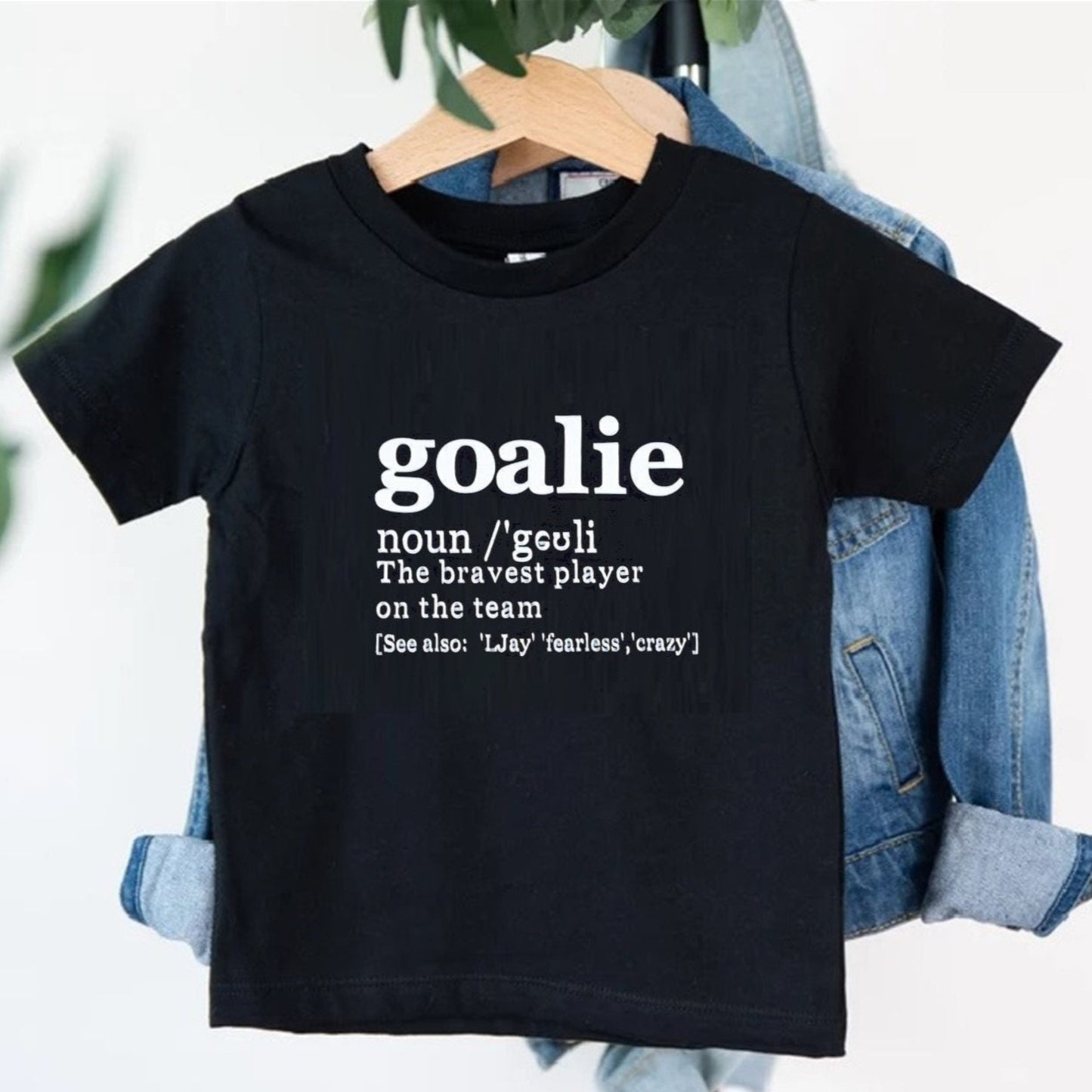 Personalised goalie definitions t-shirt