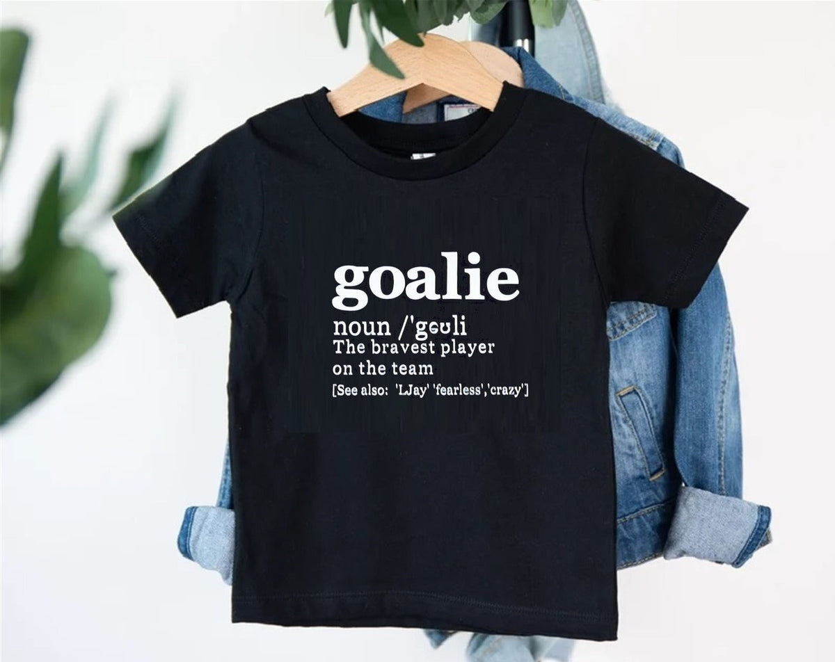 Personalised Goalie Definition T-shirt, Football Goalie Gift, Custom Football Goalkeeper Tee, Sports Fan Gift, gift for goalkeeper