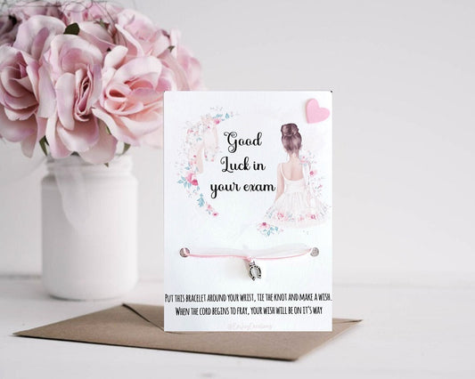 Ballet Dancer Wish Bracelet: Good Luck Exam Gift