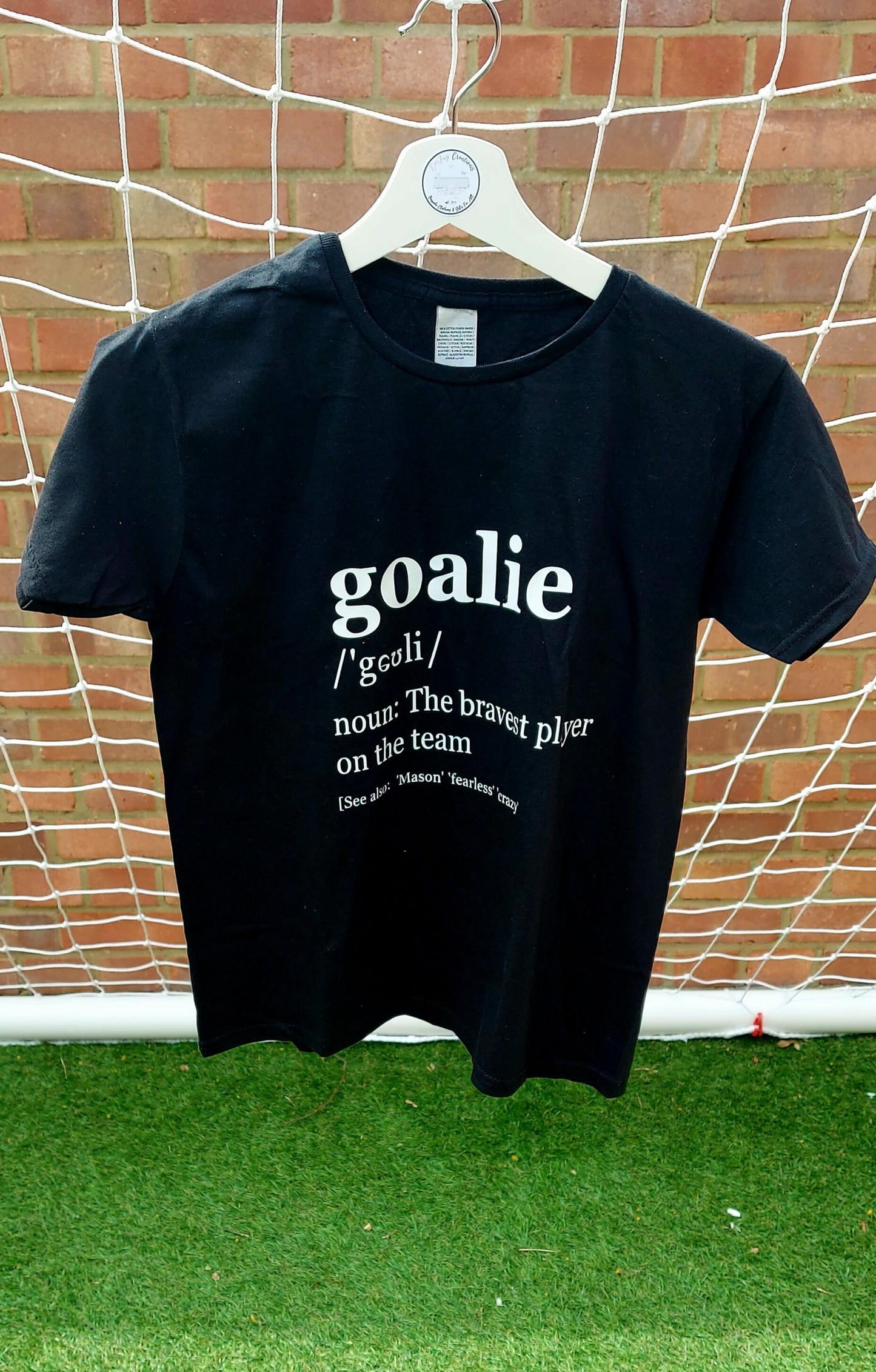 Personalised goalie definitions t-shirt