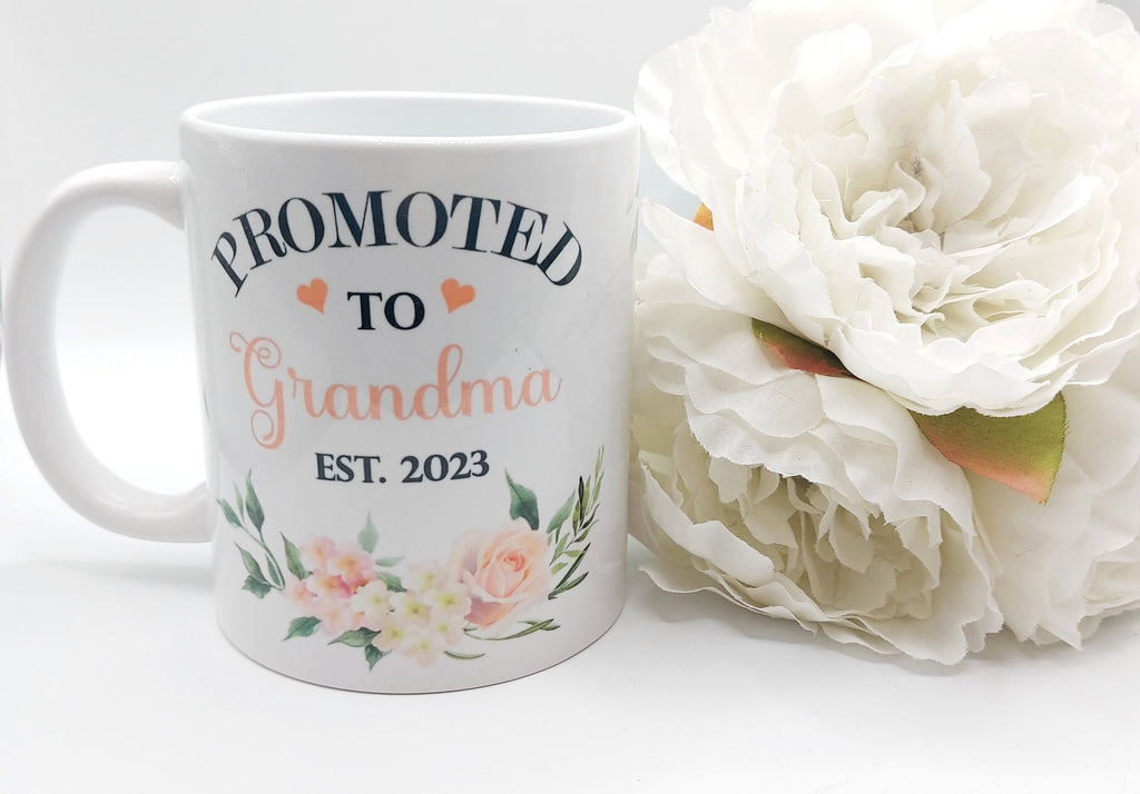 Promoted to Grandma & Grandad Mug Set: 2025 Pregnancy Announcement Gift