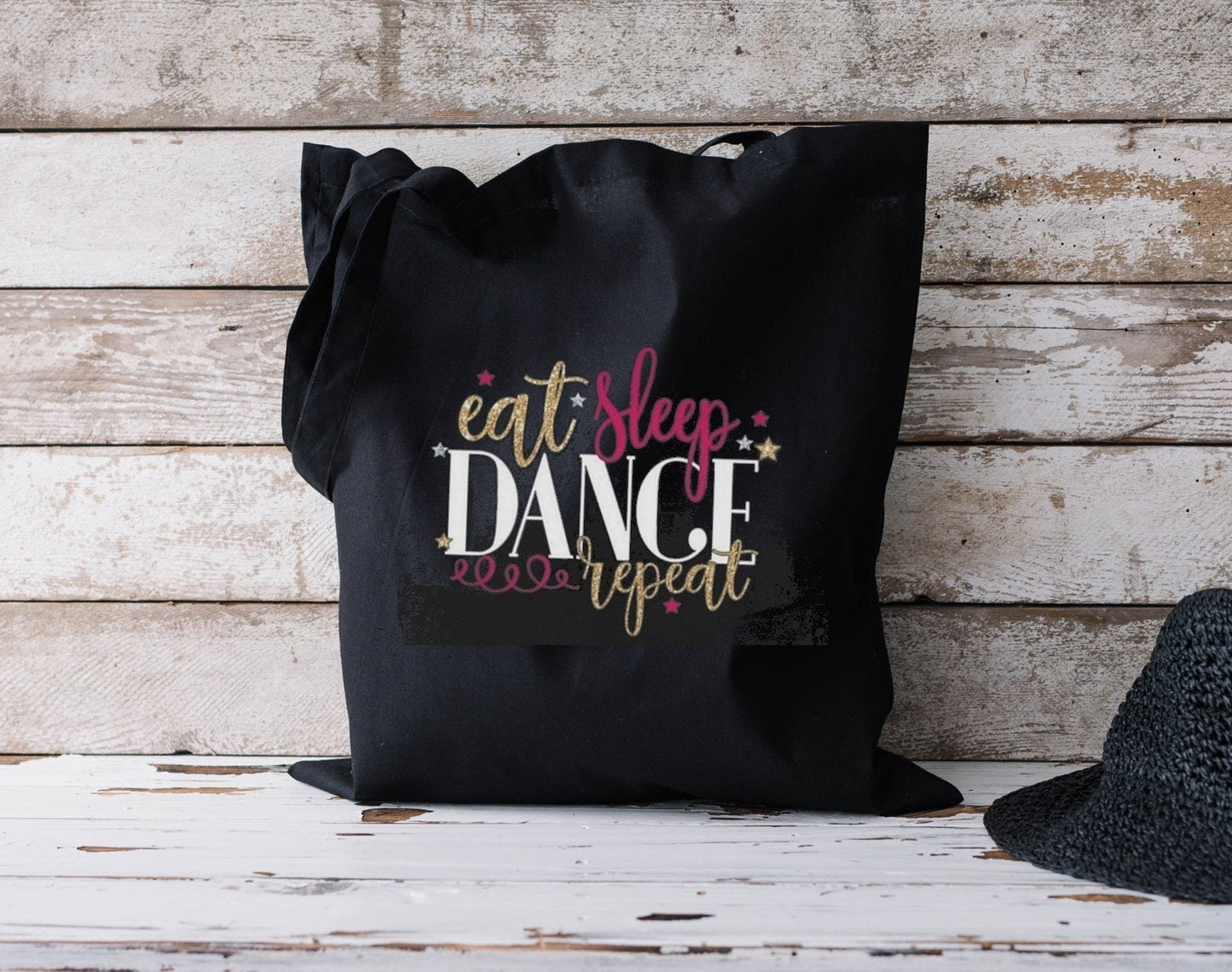 Personalised Eat Sleep Dance Repeat cotton tote bag
