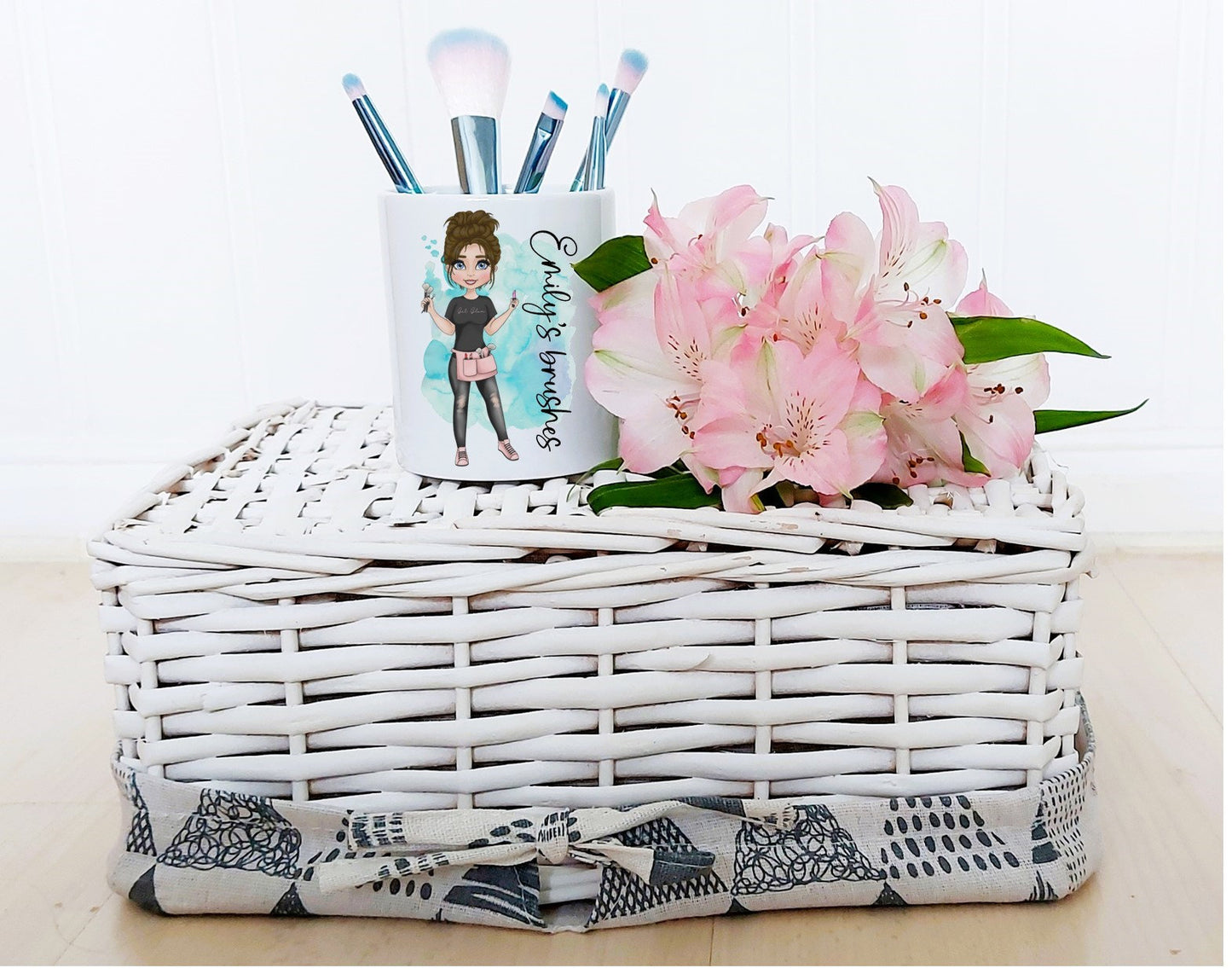 personalised Ceramic Makeup Brush Holder: Custom Character Vanity Decor