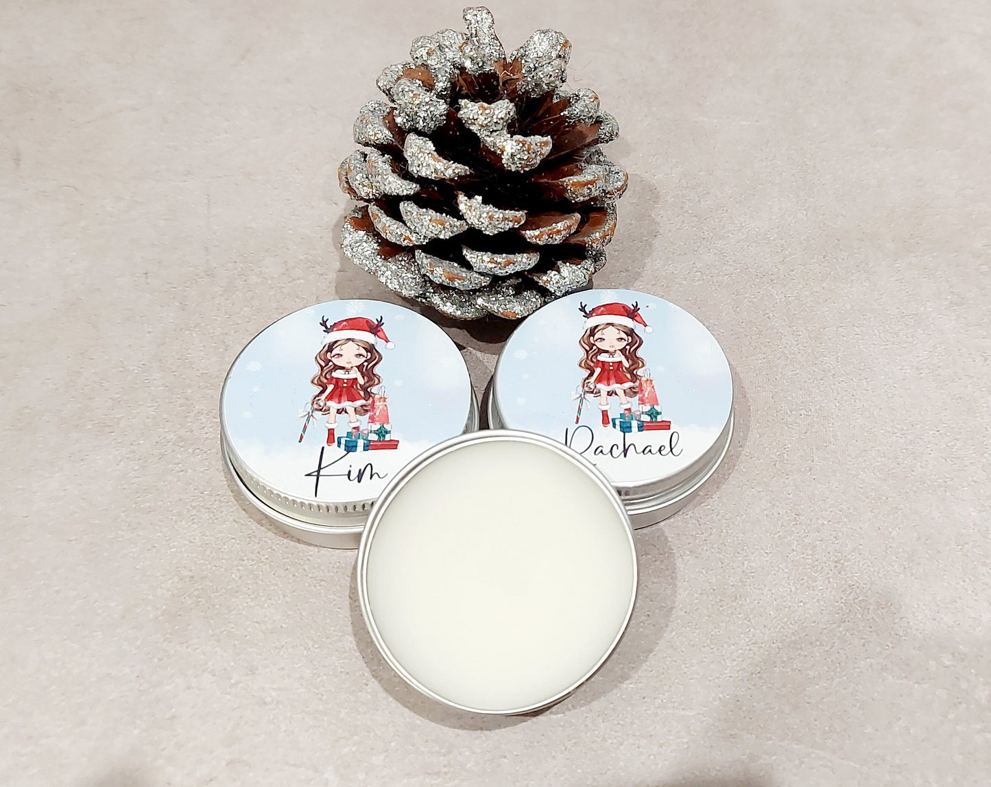 Personalised Christmas lipbalm available Sept 25