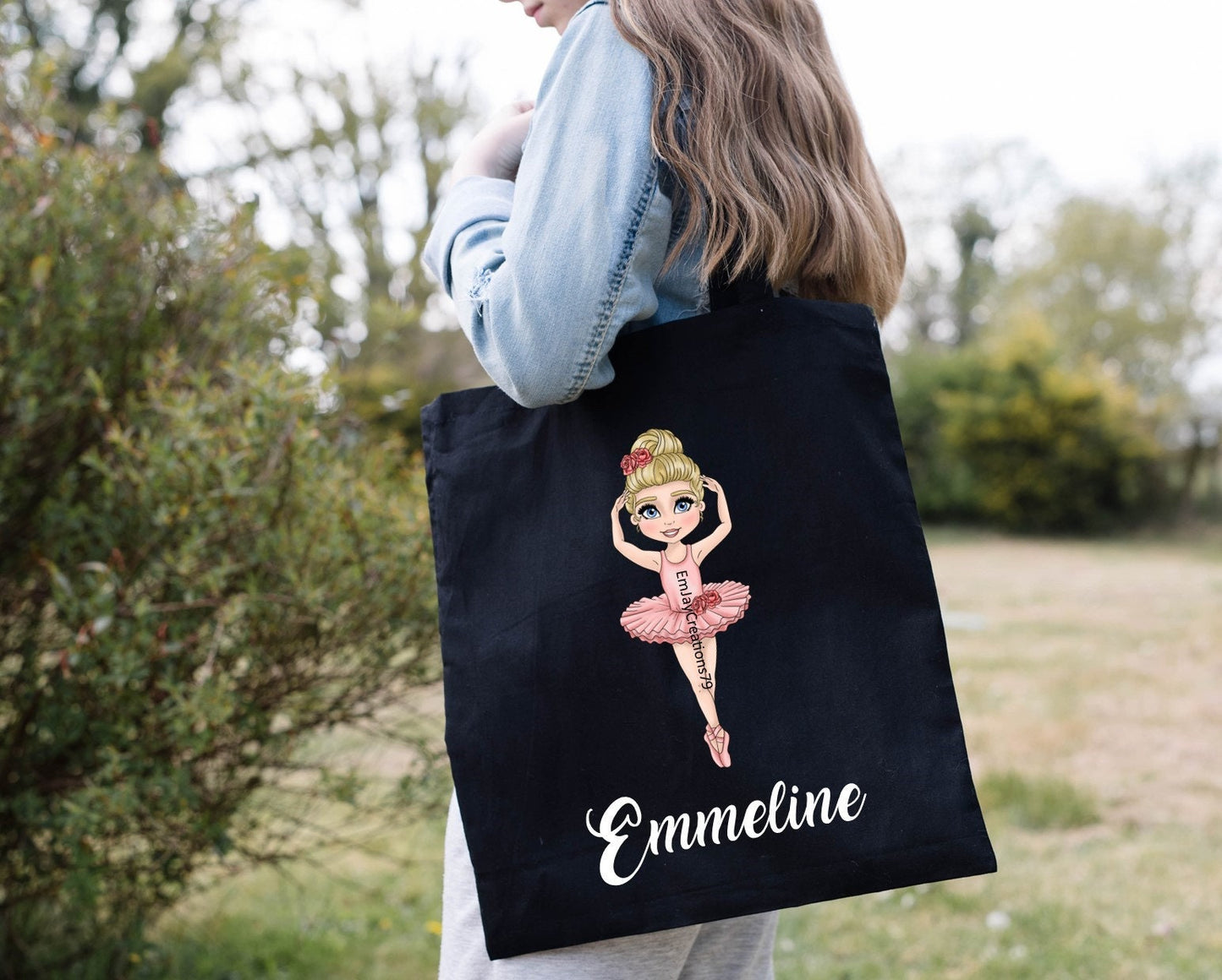 Personalised ballerina tote bag