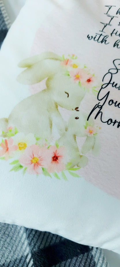 Personalised hug cushion "We hugged this little pillow; Mum, Mummy, Nan, Nanna, Gran, Mother's Day gift,
