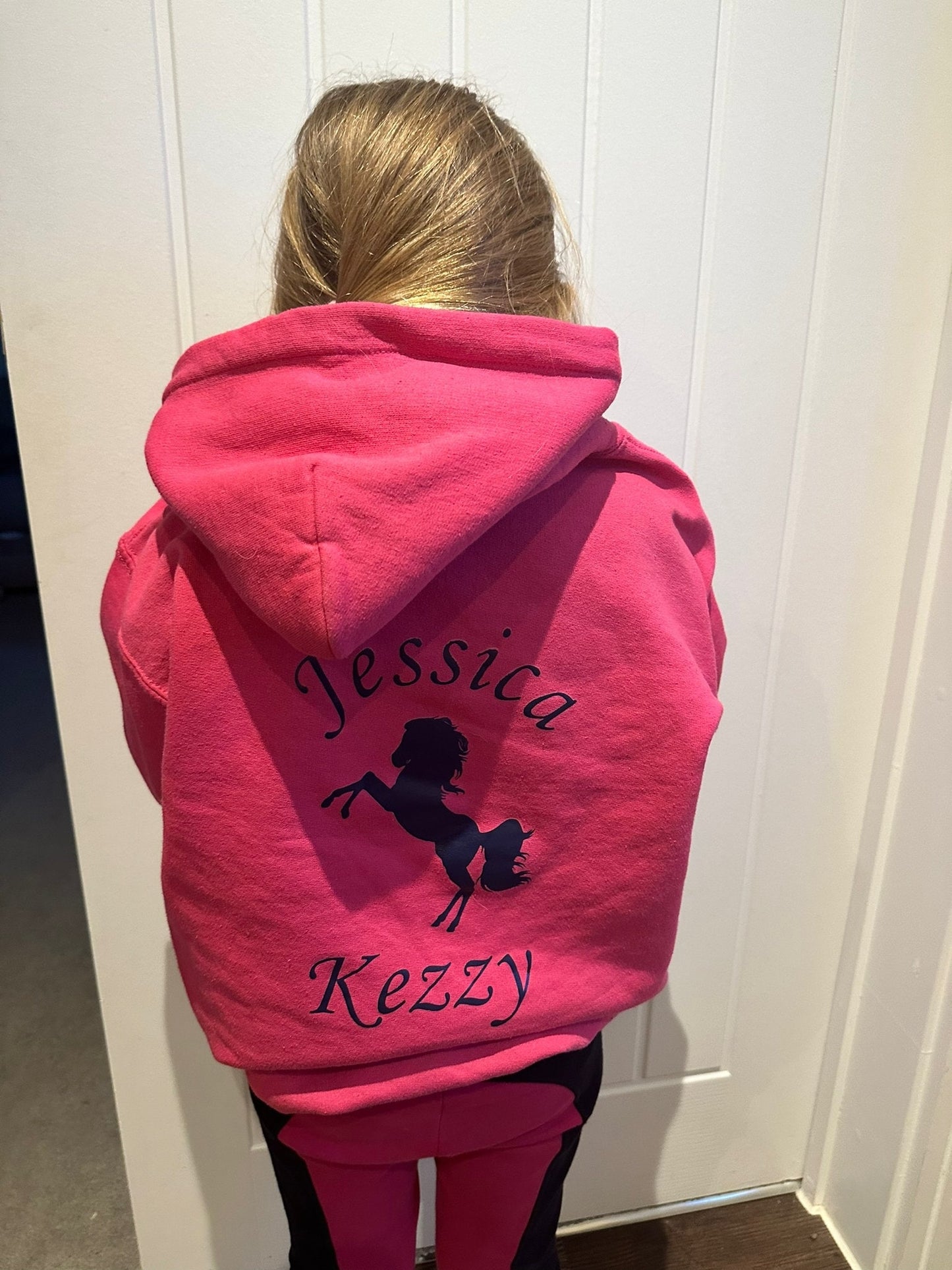 personalised Horse Riding Hoodie: Equestrian Gift for Kids
