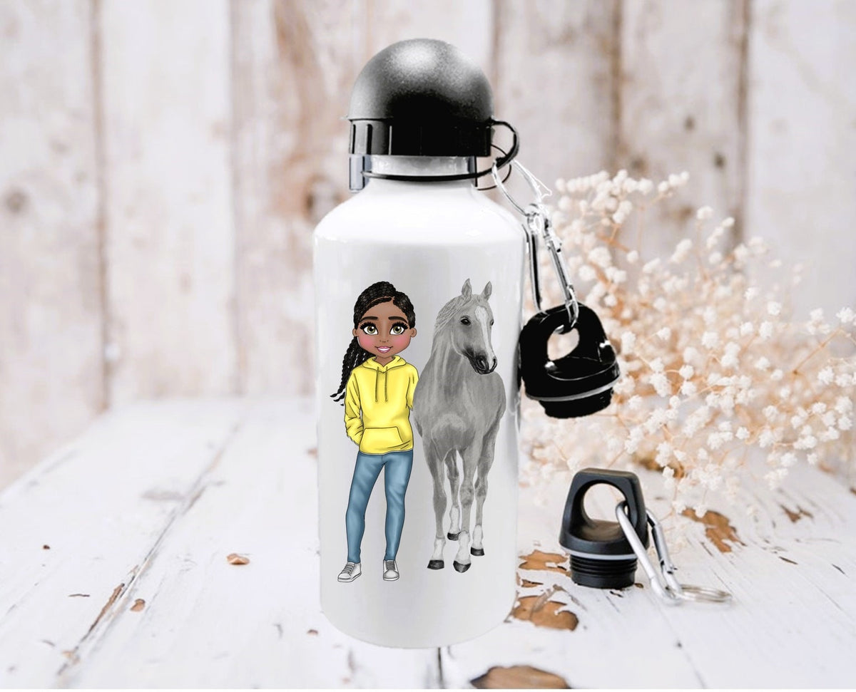 Personalised Horse Rider Water Bottle, gift for horse riding, horseriding water bottle, personalised horse water bottle