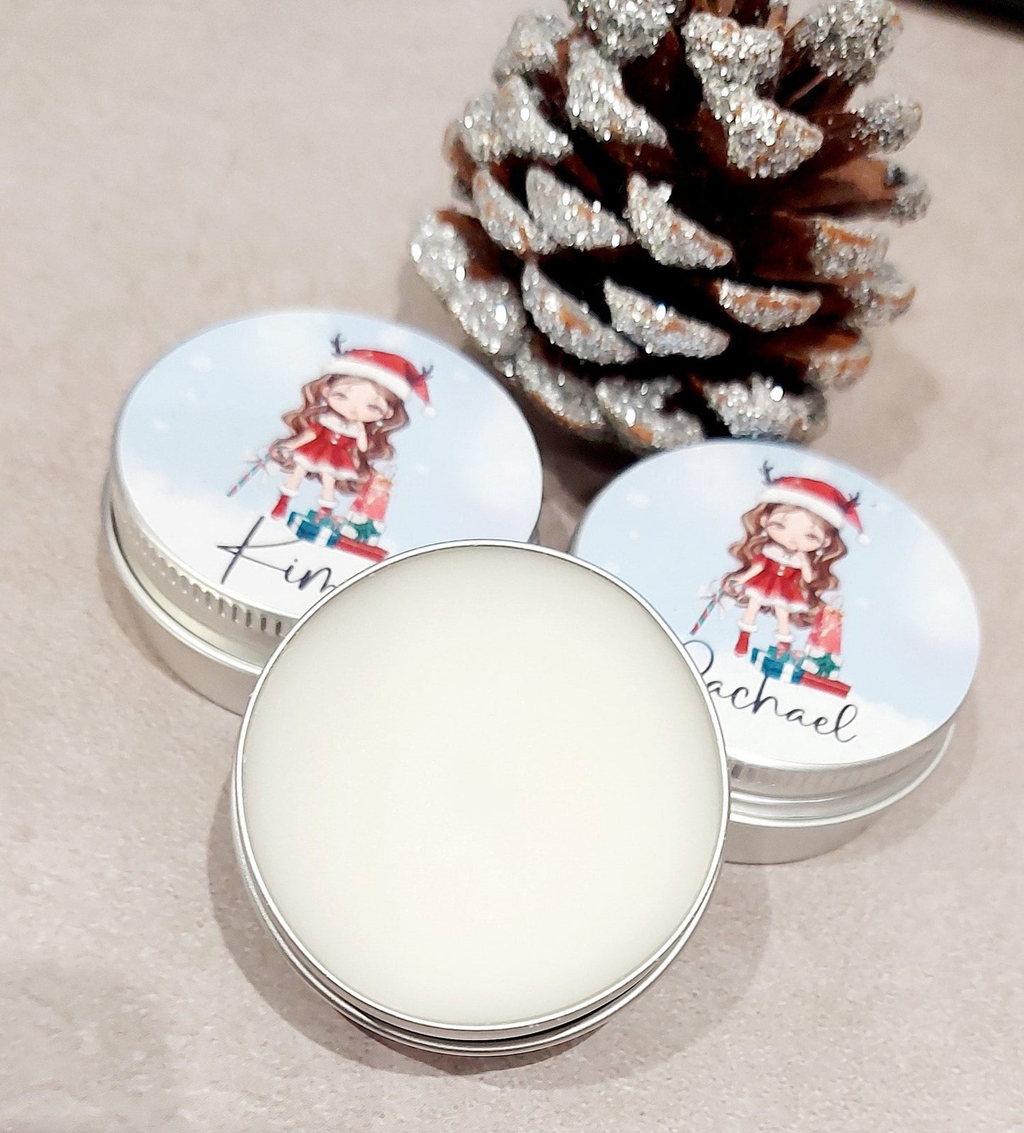 Personalised Christmas lipbalm available Sept 25