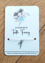 personalised Tooth Fairy Wish Bracelet: Tibetan Silver Fairy Charm