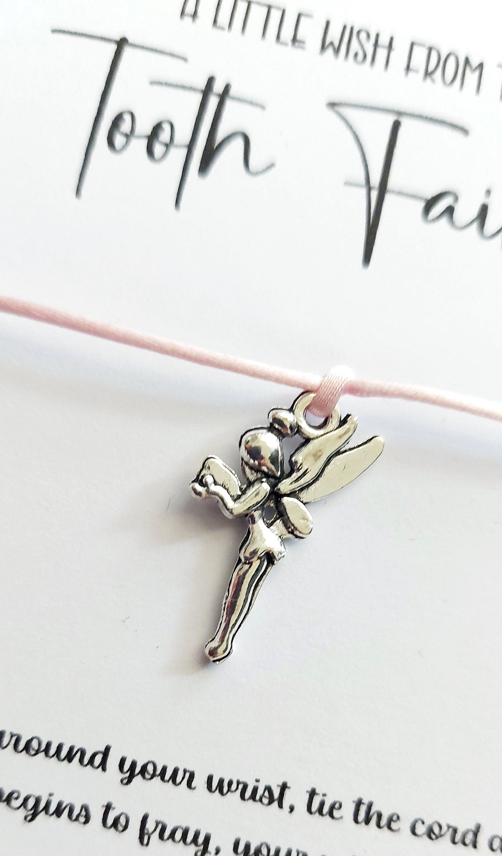 personalised Tooth Fairy Wish Bracelet: Tibetan Silver Fairy Charm