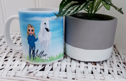 personalised Horse Rider Mug: Custom Equestrian Gift
