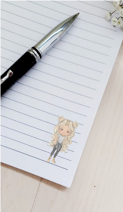 personalised A5 Notebook: Sassy Girl Fashion Character, Teen Gift