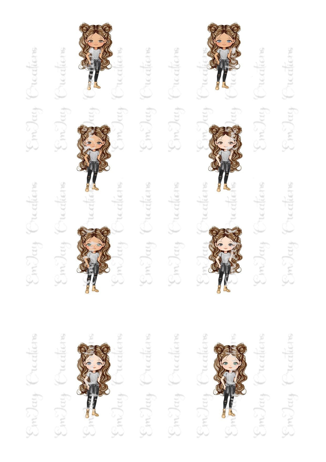 Personalised Teenage Girl Fashion character notebook
