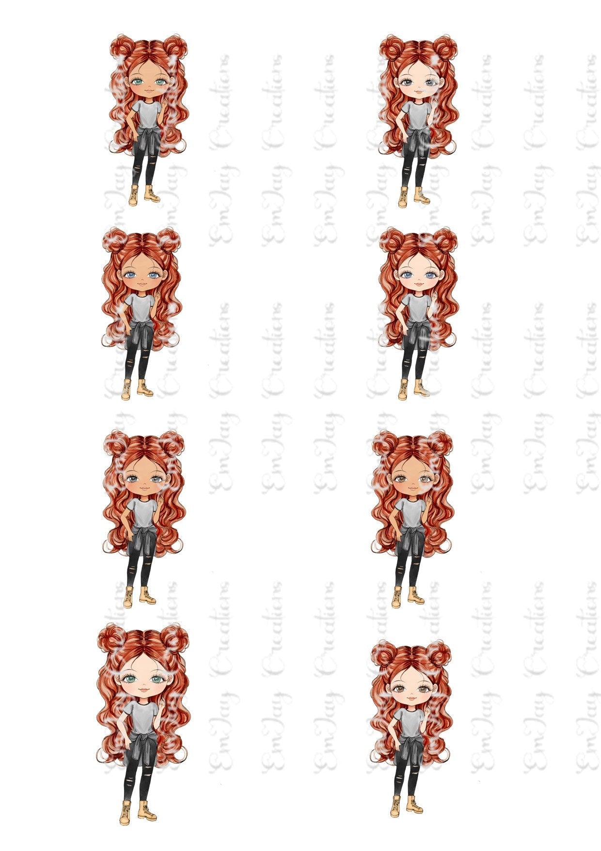 Personalised Teenage Girl Fashion character notebook