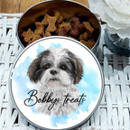 Personalised Shih Tzu Treat Tin: Watercolor Dog Gift