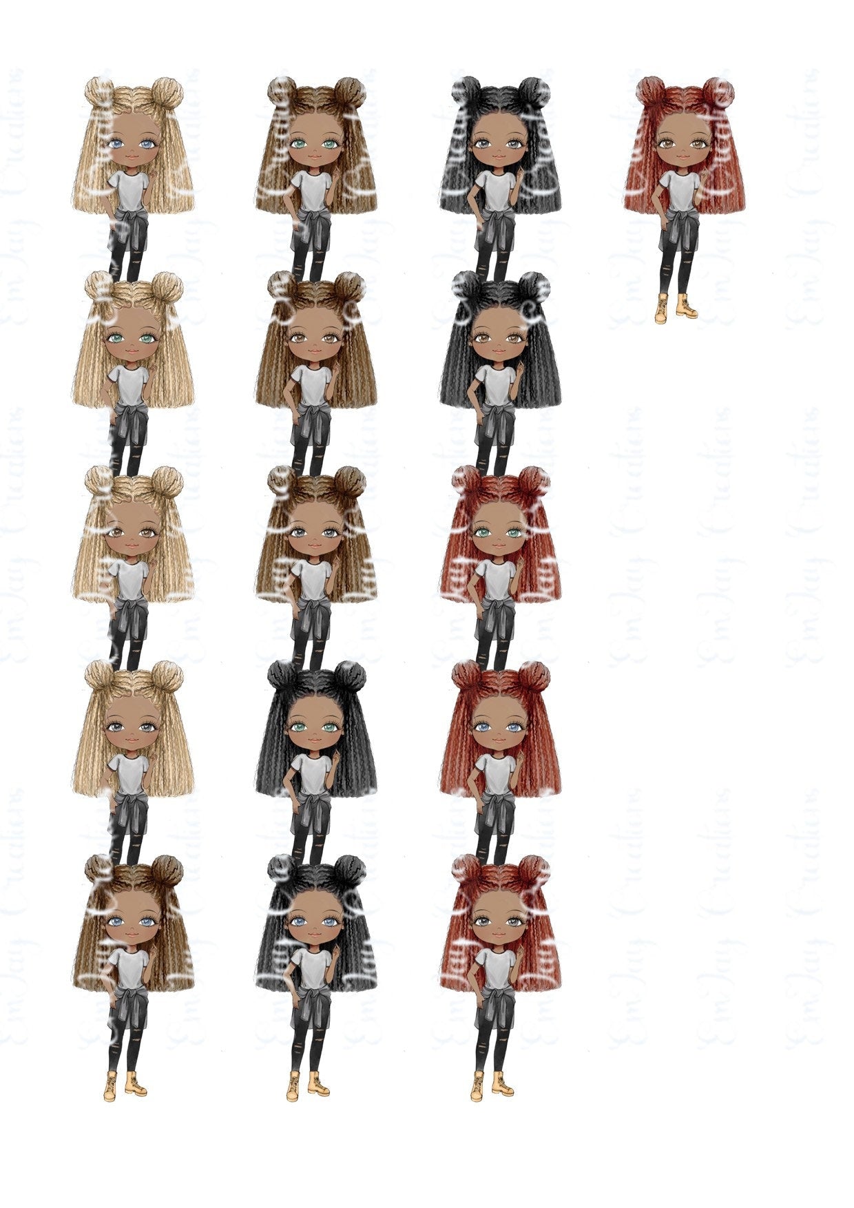 Personalised Teenage Girl Fashion character notebook