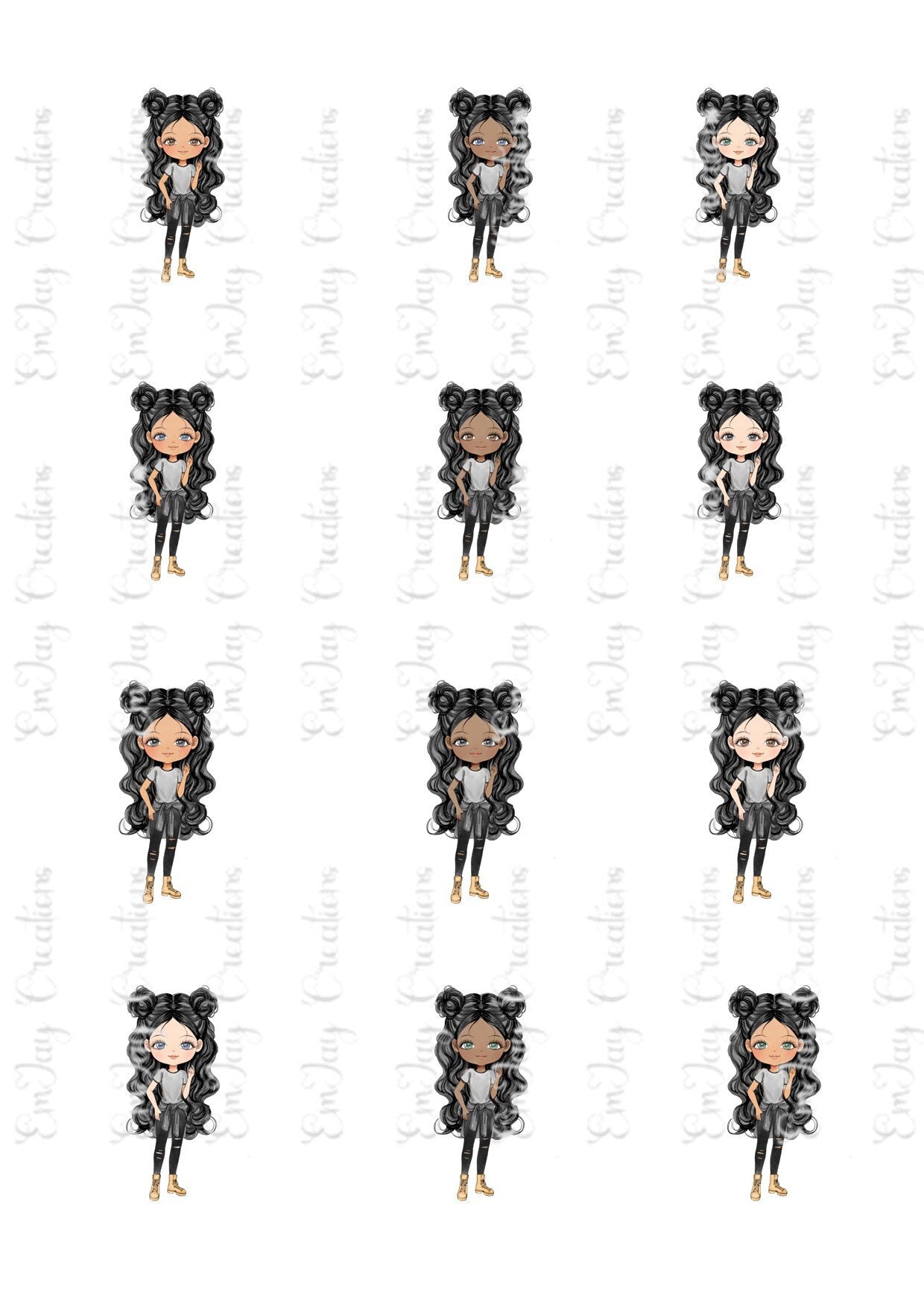 Personalised Teenage Girl Fashion character notebook