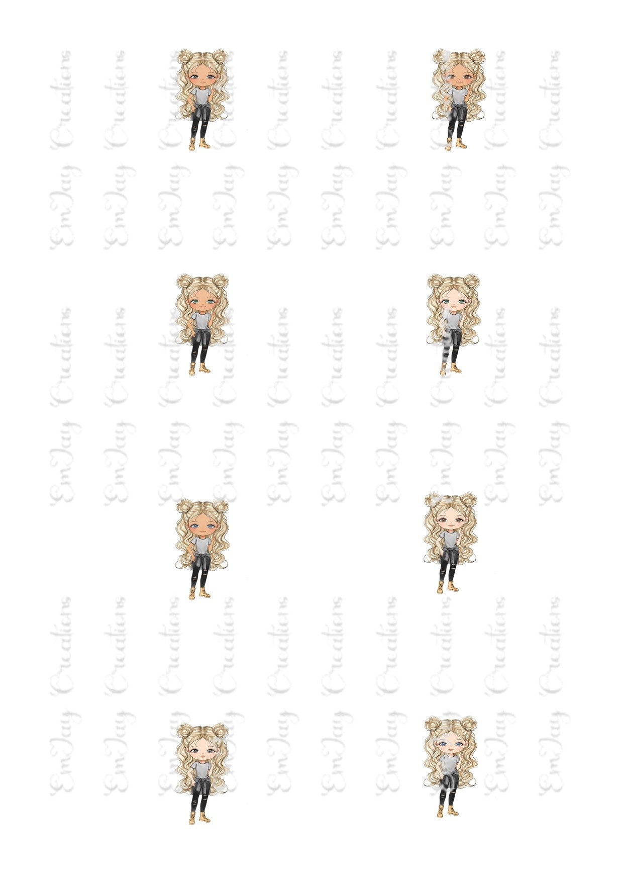 Personalised Teenage Girl Fashion character notebook