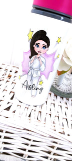 Personalised Karate Girl Water Bottle, sports bottle, drink bottle for karate, spillproof drinks bottle