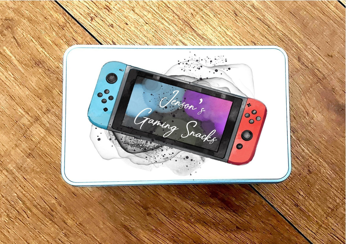 personalised Gamer Sweet Tin: Gaming Console Design