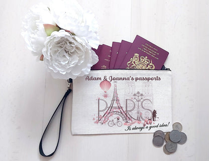 personalised Family Passport Holder: Paris Travel Document Storage