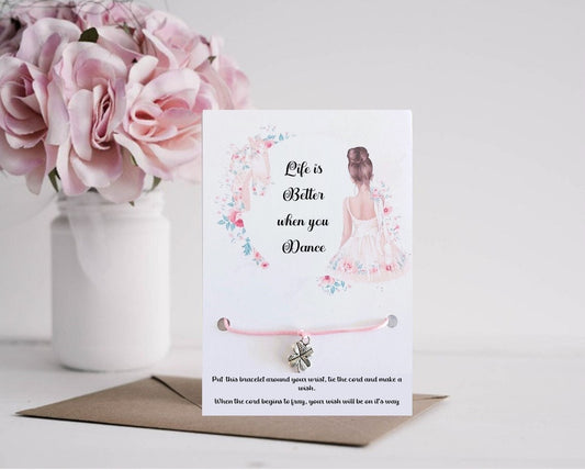 Ballerina Wish Bracelet: Tibetan Silver Charm, Dance Gift