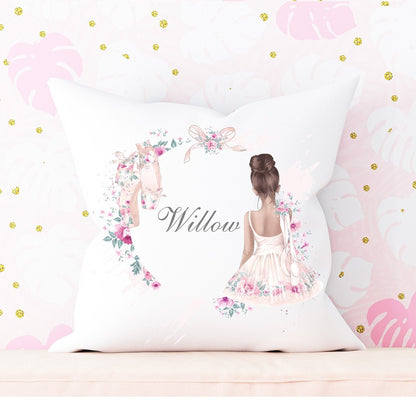 Personalised Ballerina Pillow: Ballet Dancer Gift, Nursery Decor
