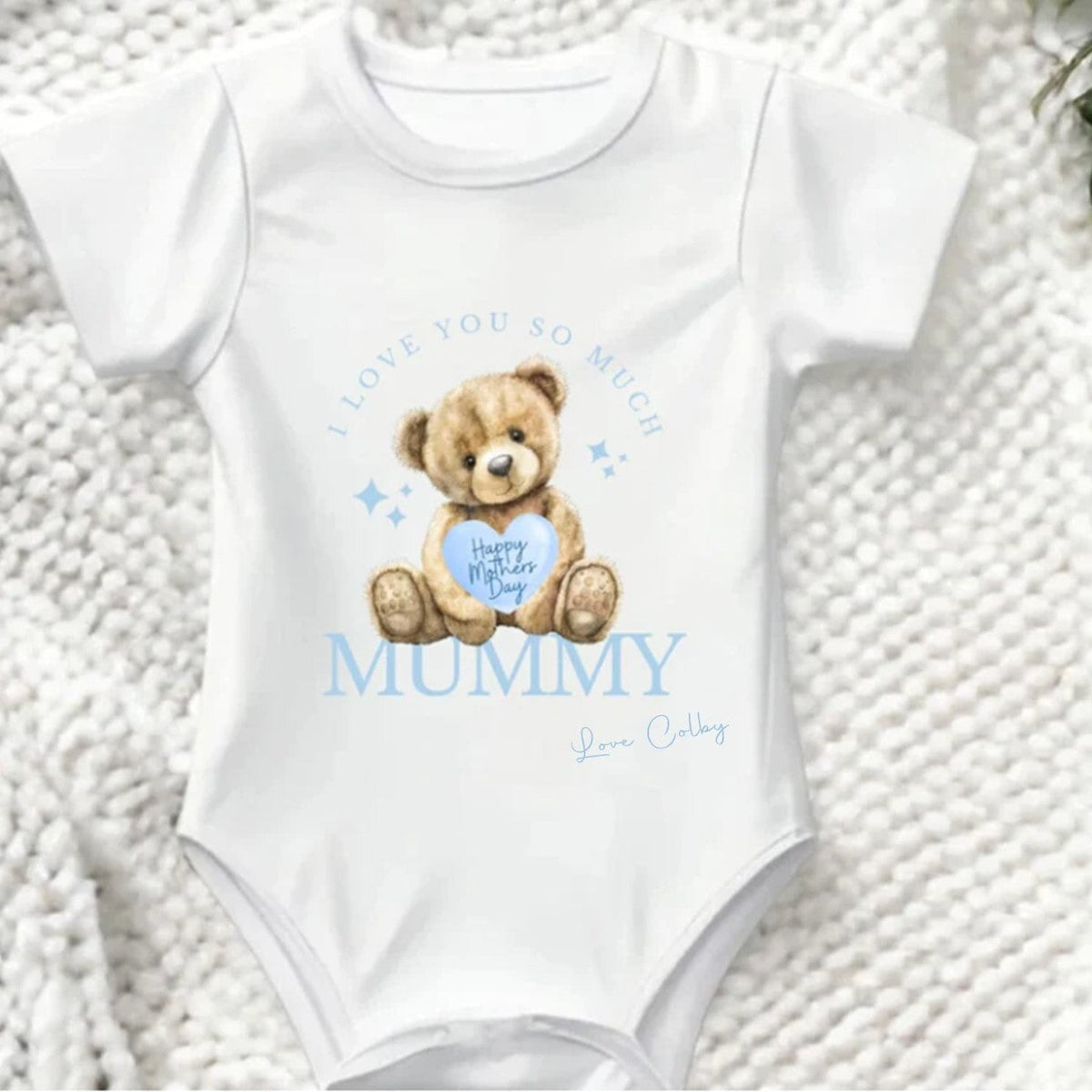 Personalised Mother's Day Baby Vest: Teddy Bear Gift