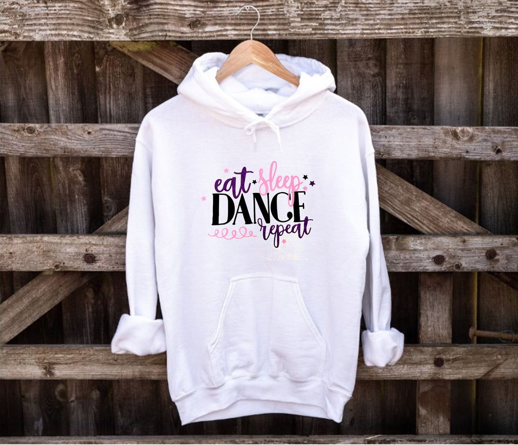 Eat Sleep Dance Repeat hoodie, personalised dance hoodie, dance gift, personalised gifts for dancers, ballet gift, ballerina hoodie