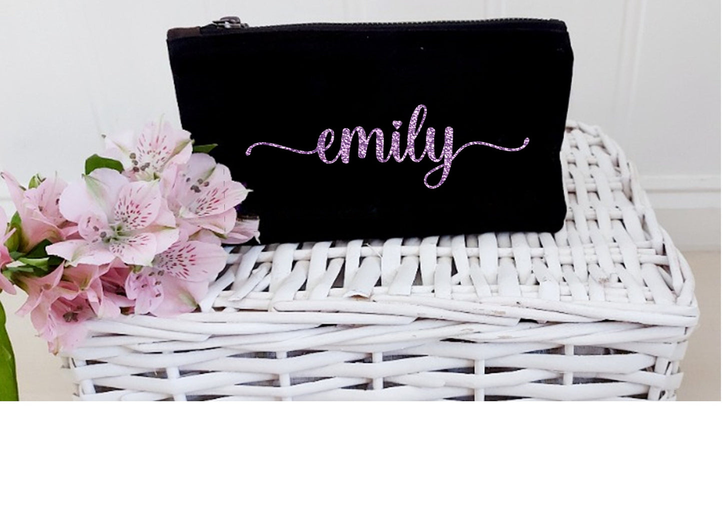 personalised Makeup Bag: Monogrammed Cotton Canvas Cosmetic Pouch