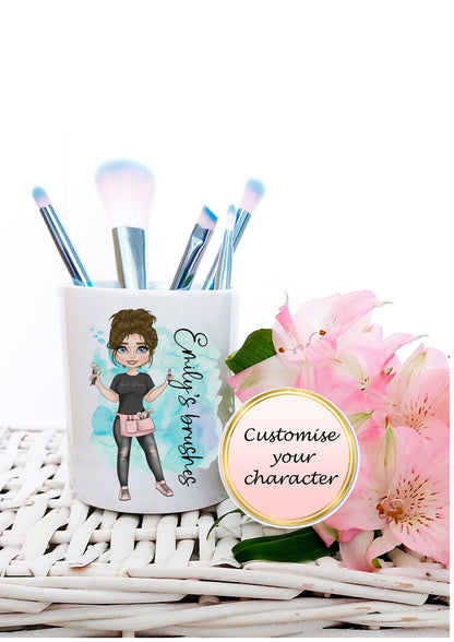 personalised Ceramic Makeup Brush Holder: Custom Character Vanity Decor